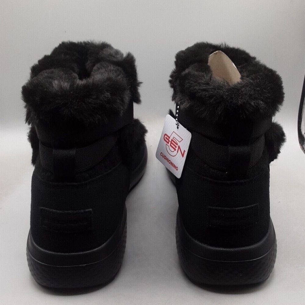 New Skechers On The Go City 2 Cozy Vibe Boots Booties Women's Black Faux Fur - Picture 4 of 8